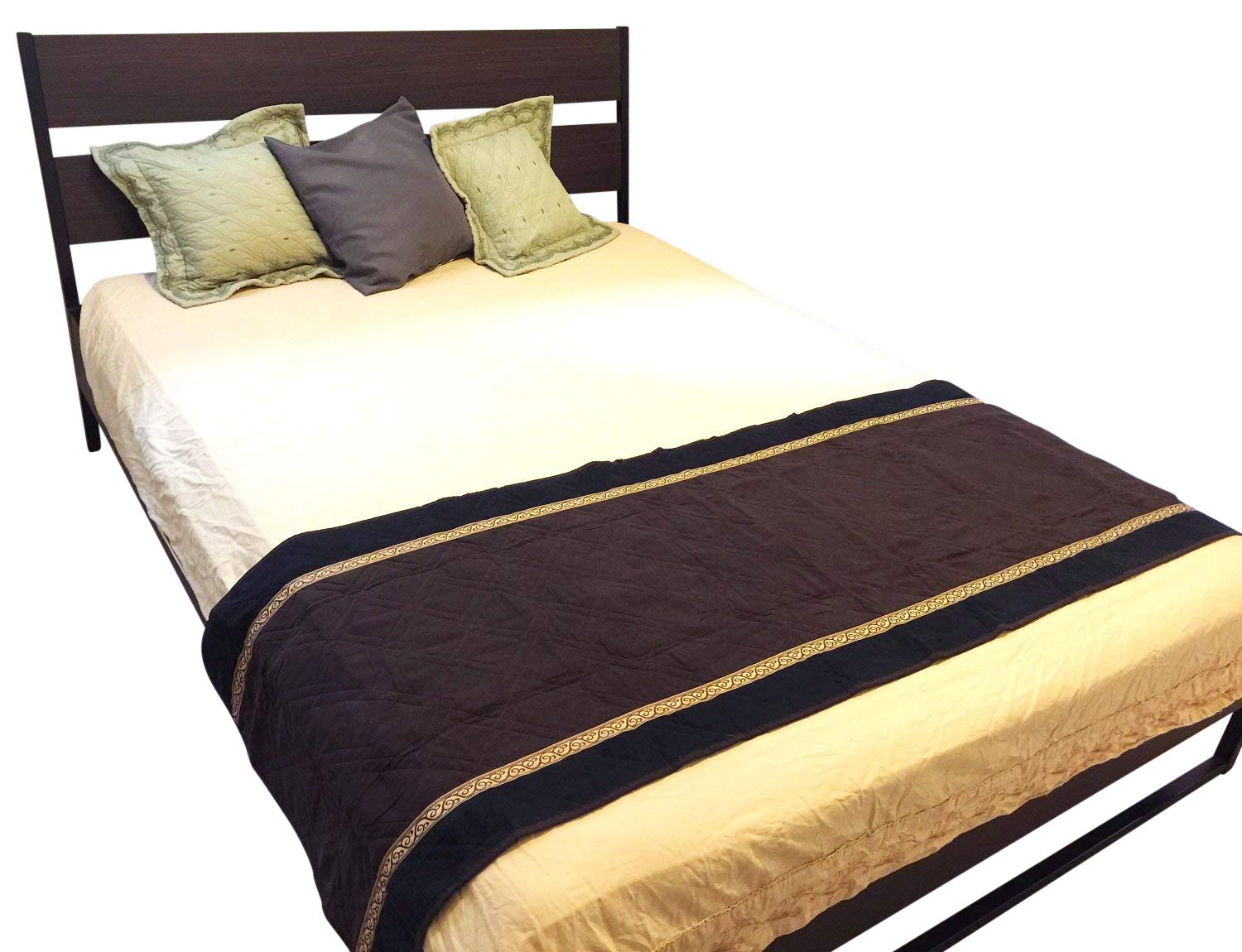 26x76 , Brown : Quilted Micro Suede Bed Runner Scarf Protector Slipcover Pad for Pets V2 (26x76", Brown)-image-42