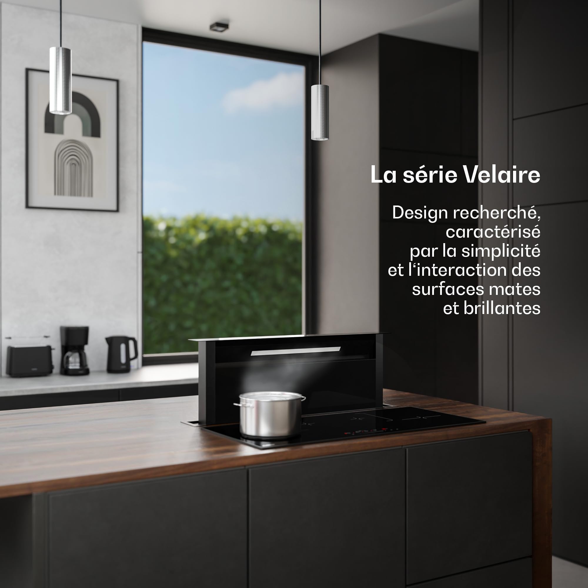 Klarstein Velaire Hotte Aspirante 90 cm - A++ Éco, 906 m³/h, Silencieuse, Commande Tactile, Filtre Charbon & Aluminium, LED, Hotte Cuisine Encastrable Plan de Travail