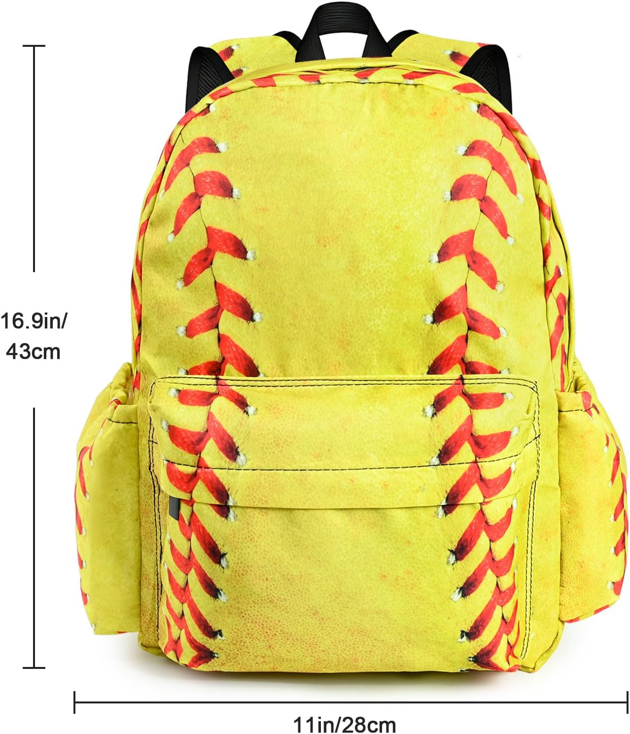 Baseball School Backpack for Girls Boys Teens Bookbag 17 Inch Laptop Backpack for Sports Travel Camping