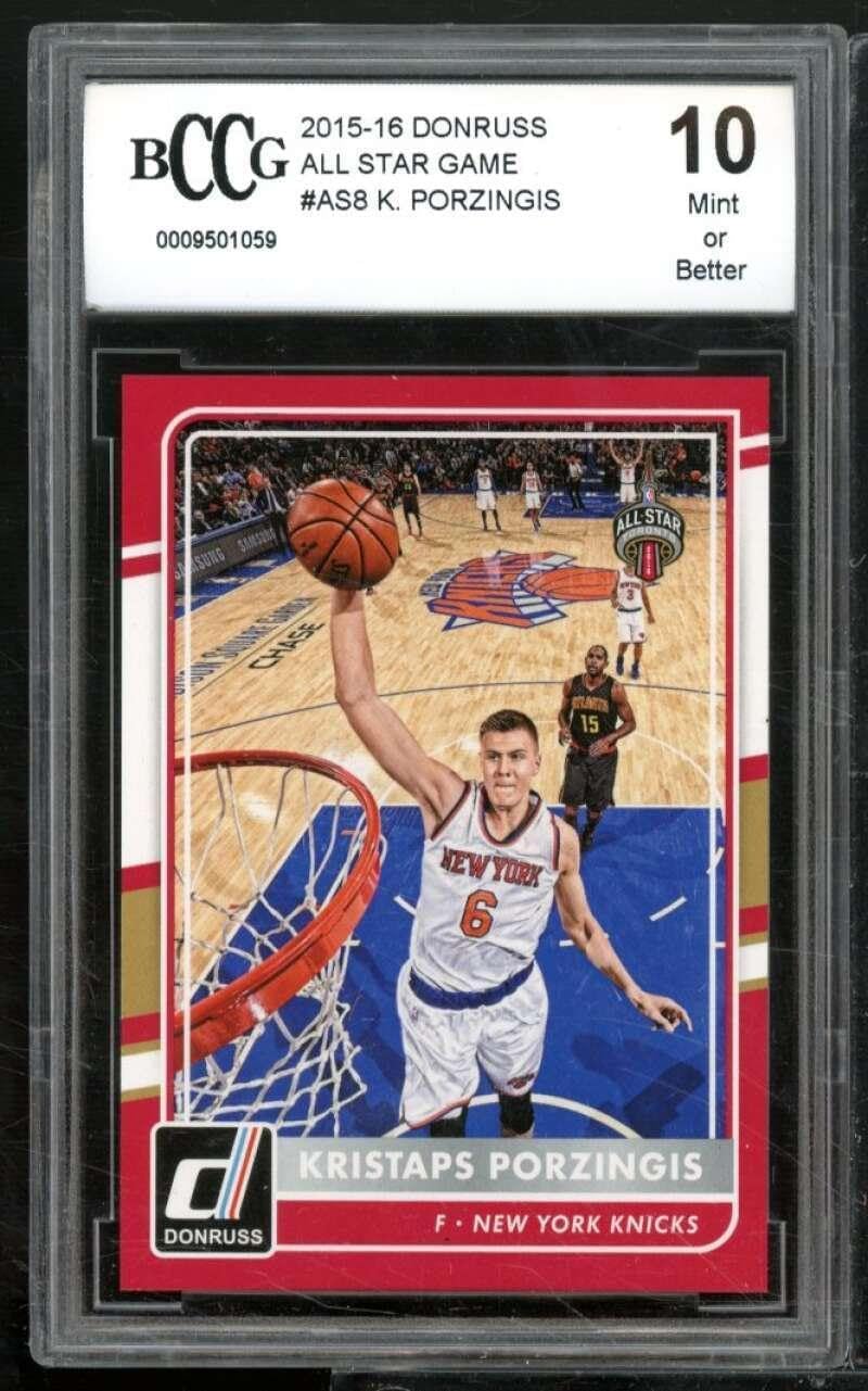 Kristaps Porzingis All-Star Game Card 2015-16 Donruss #AS8 BGS BCCG 10 - Unsigned Basketball Cards
