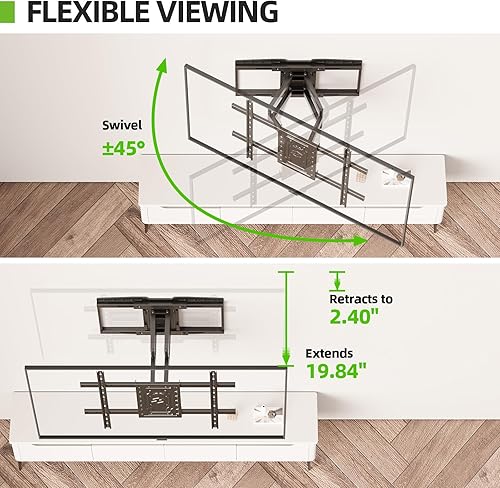 Miniatura 5 de USX MOUNT Soporte de pared de TV resistente para televisores de 32 a 105 pulgadas de hasta 165 libras con diseño deslizante de 8 pulgadas, montaje