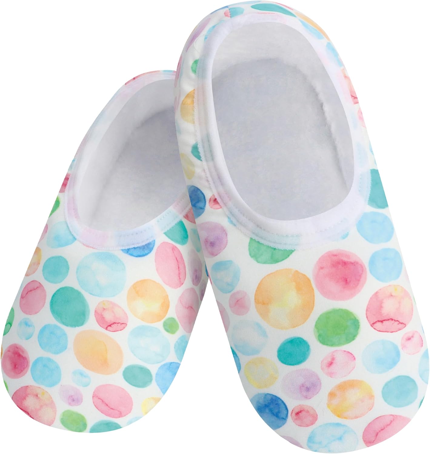 Snoozies Skinnies Dots Design slipper socks for Women Non-Slip Lightweight Soft Sherpa