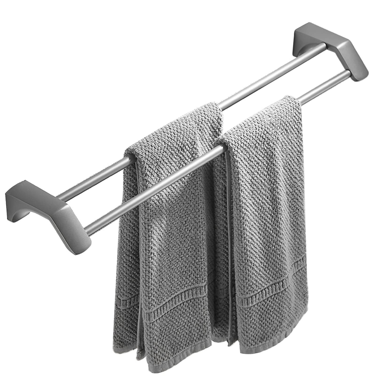 LMYSXAOZ Double Towel Rails Stainless Steel,Wall Mounted Bars,Brushed Finish Hanger for Bathroom and Kitchen,Screws Mounting,30cm - 80cm (Size : 50cm)
