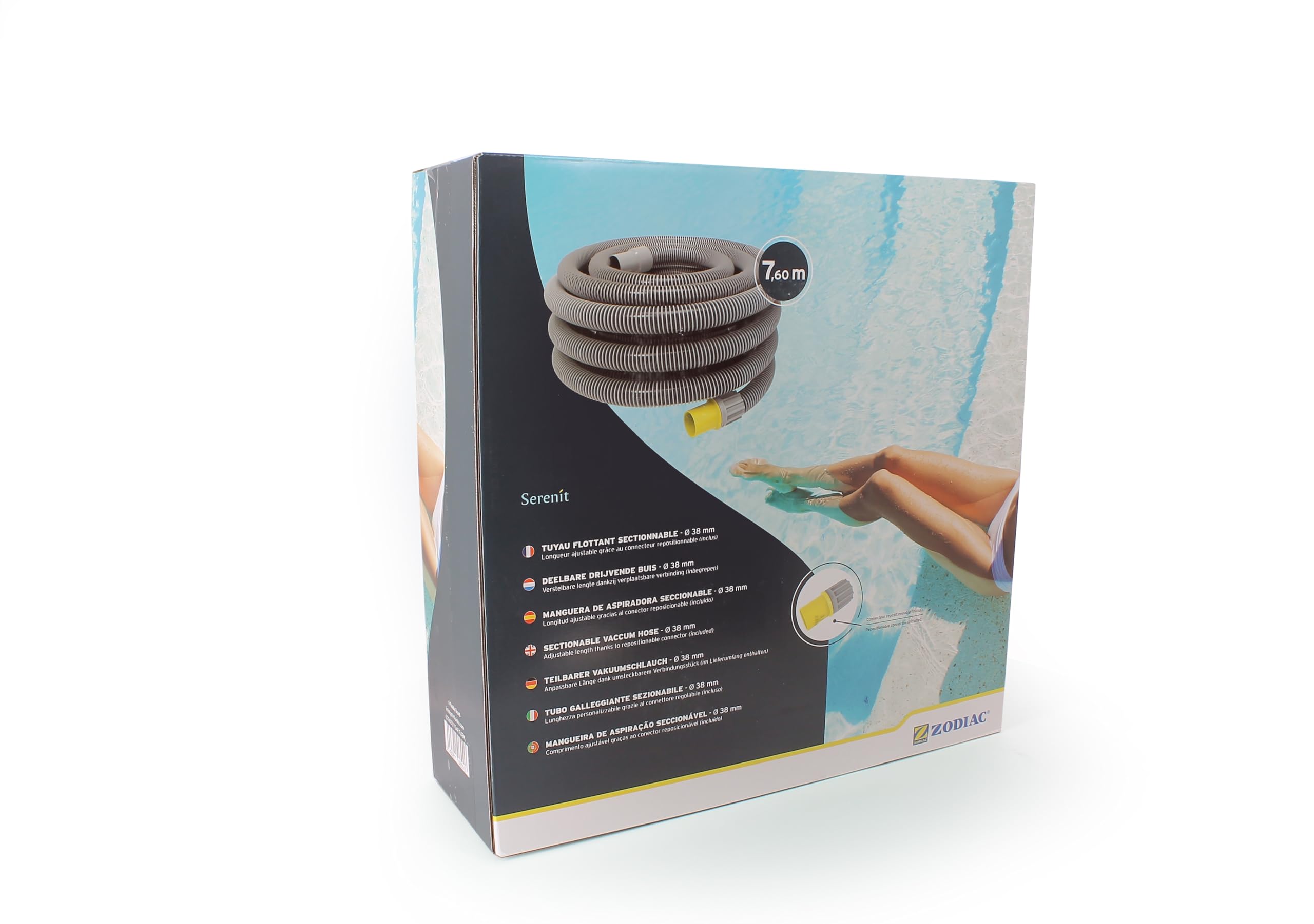Zodiac 77502 - Tuyau flottant réglable de 7 mètres pour nettoyage de piscines. Raccords 38 mm.