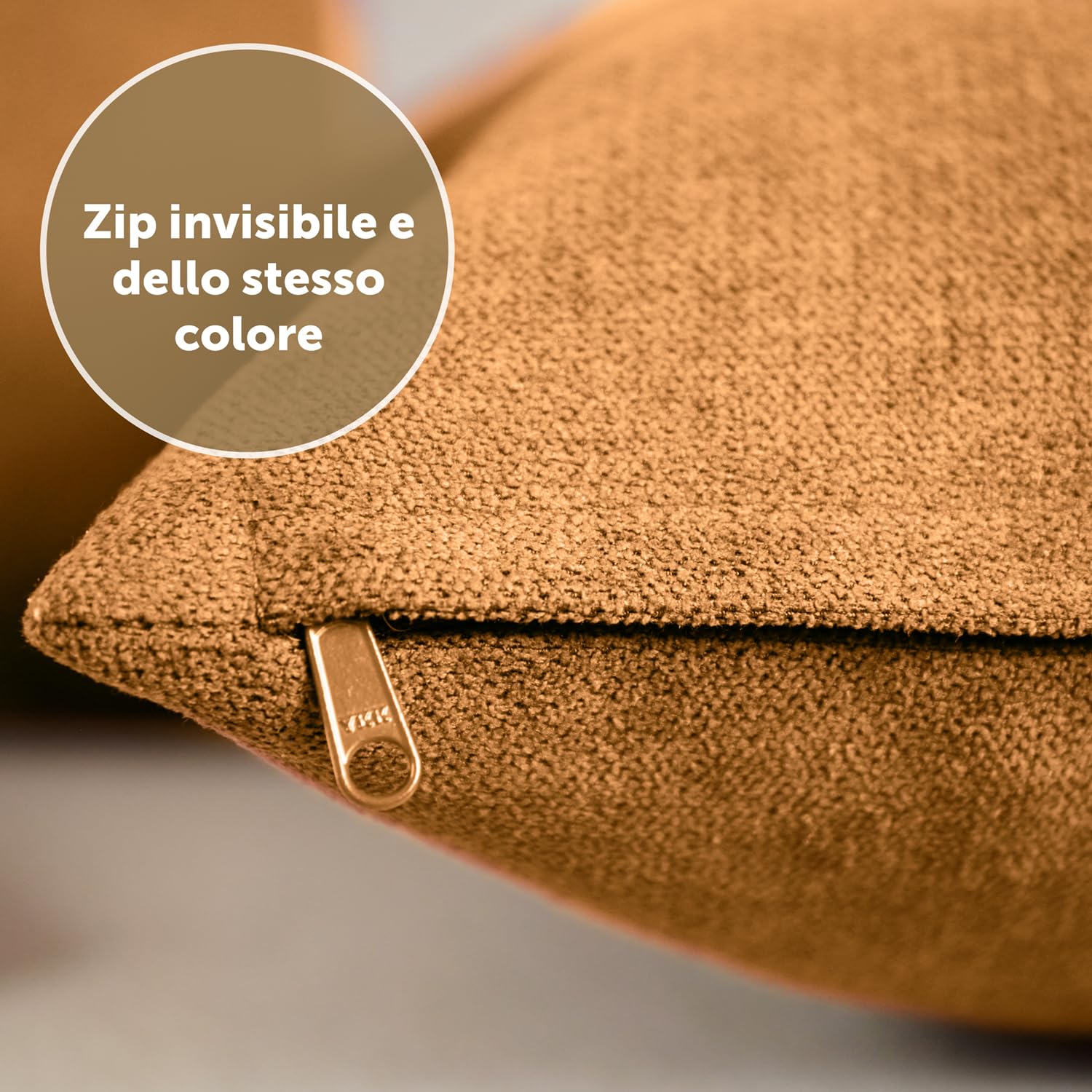 Blumtal Federe Cuscini Divano in Ciniglia, Copricuscini Divano, Federe Cuscino Divano, 2 Pezzi, 50 x 50cm, Marrone