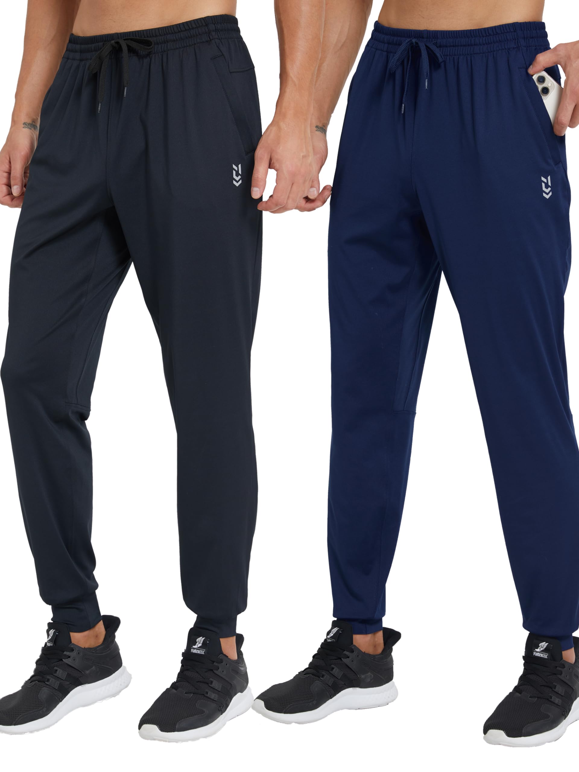 ZENGVEEMen's Zip Pockets Sweatpants Tracksuit Bottoms Pants Joggers for Running Gym Outdoor Sports