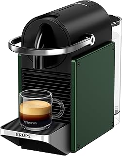 Nespresso Pixie Coffee Pod Machine by Krups, Compact Espresso Maker for Original Pods, 19-Bar High Pressure, Fast Heat-Up, Energy Saving, Auto Shut-Off, Recyclable Pods in Dark Green