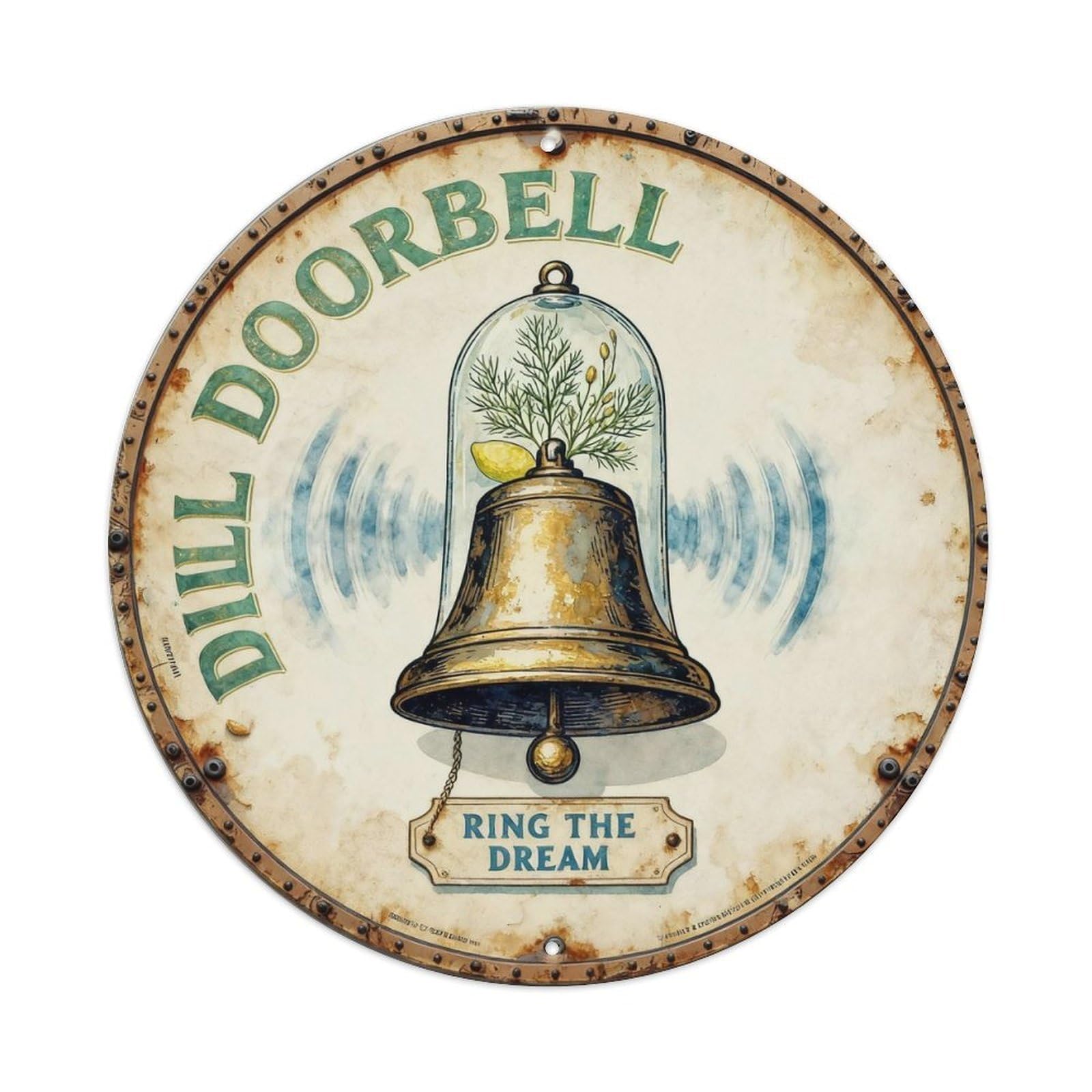 Dill Doorbell Sign Metal Tin Sign Plaque
