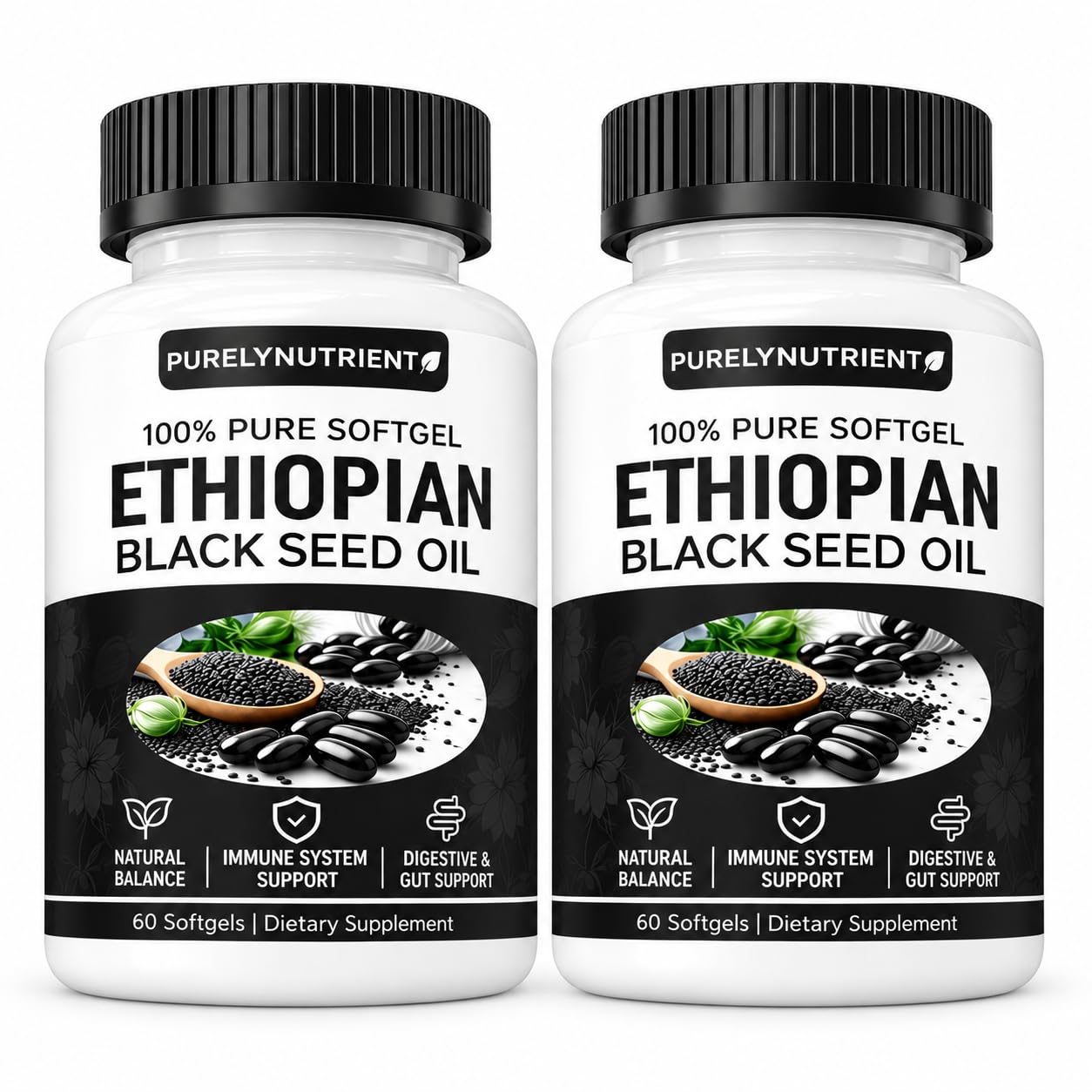 Ethiopian Black Seed Oil Capsules, Pure Black Seed Oil Organic Cold Pressed with 4.64% Thymoquinone, Non-GMO, Gluten-Free, 60 Softgels — Amazon image 8
