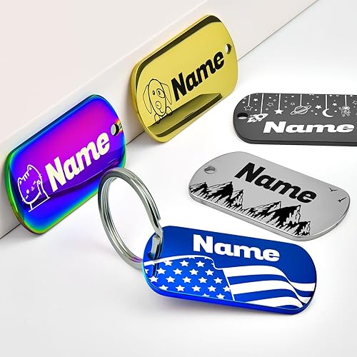 Miniatura 4 de Etiquetas de perro personalizadas grabadas para mascotas, etiquetas de identificación de perro y gato personalizadas de acero inoxidable militar