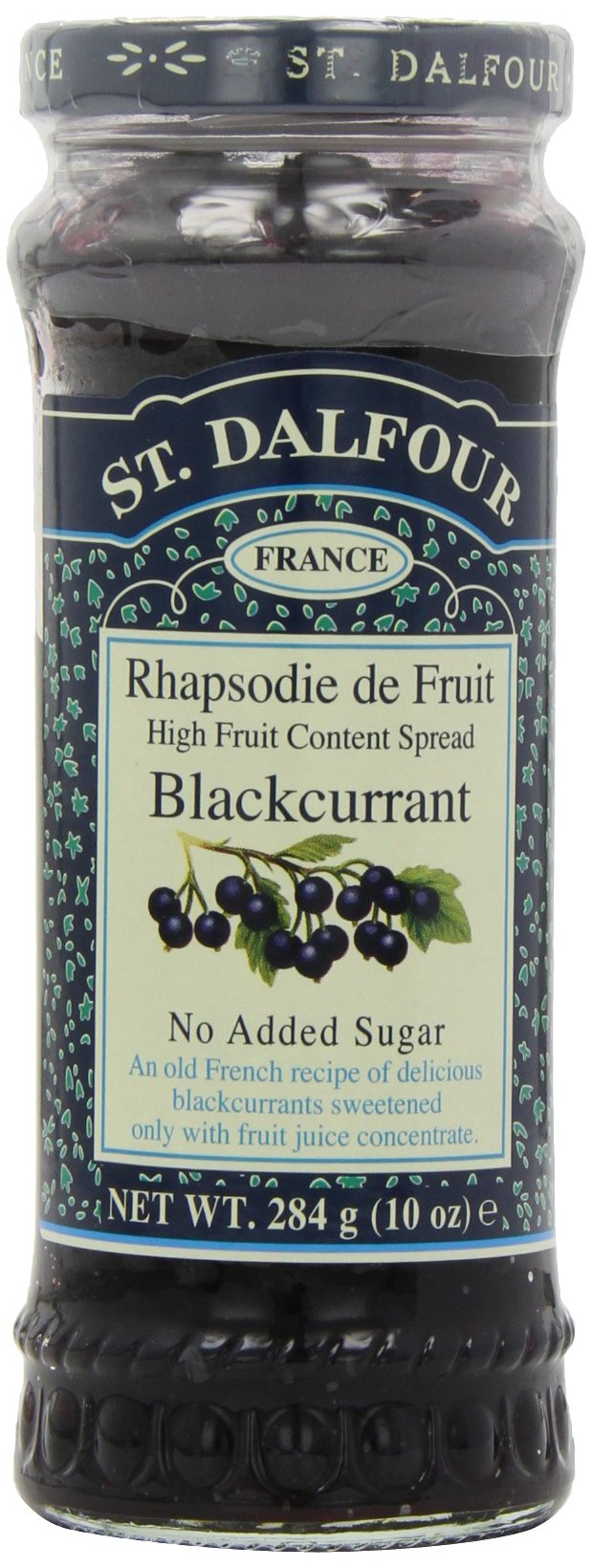 St Dalfour Blackcurrant Fruit Spread 284 g (Pack of 6)