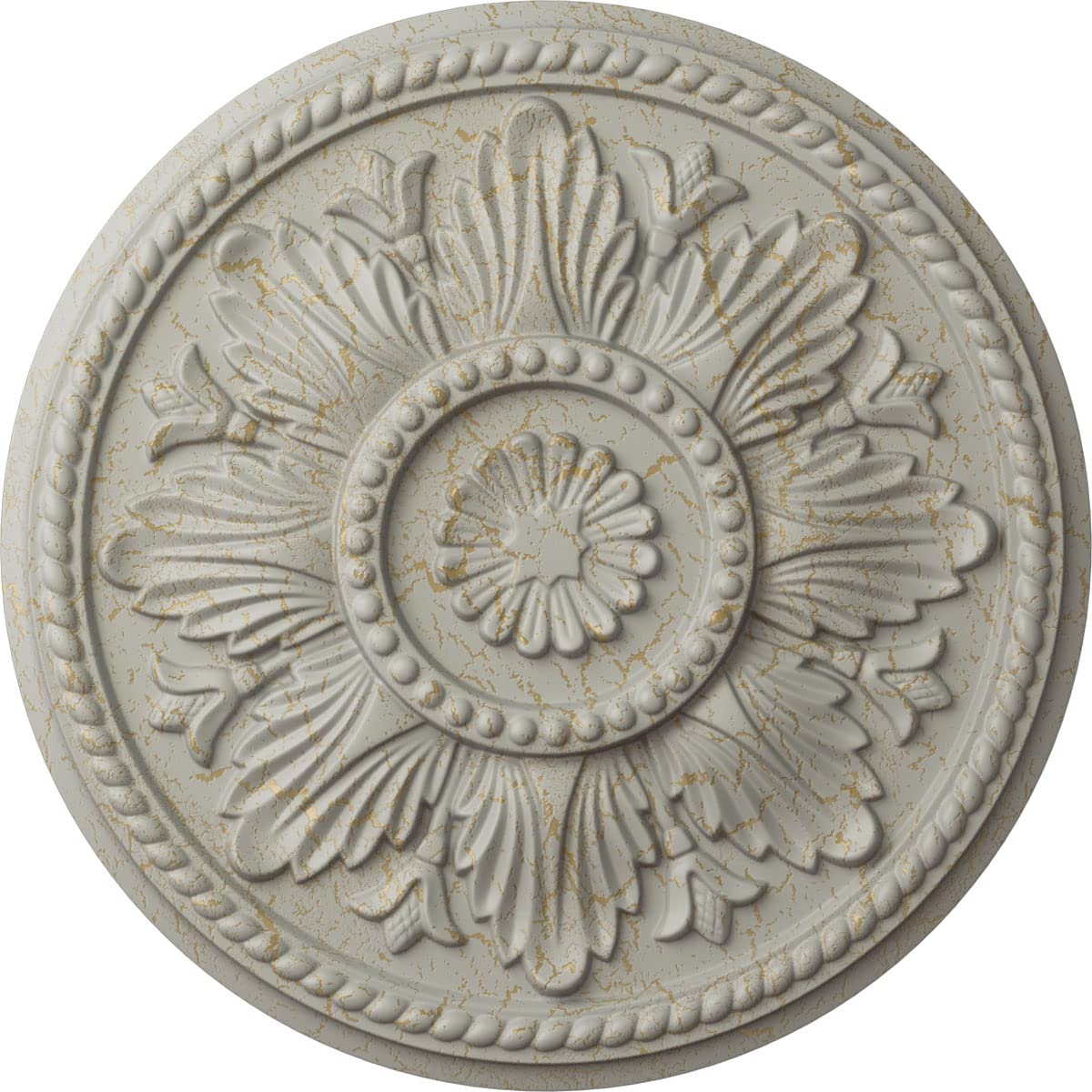 Ekena Millwork CM18EDPCC Edinburgh Ceiling Medallion, 18" OD x 1 3/4 P, Pot of Cream Crackle