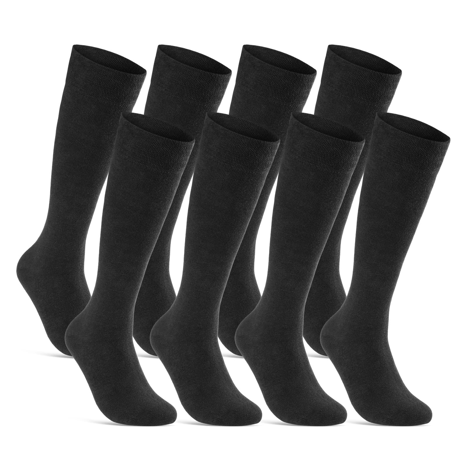 sockenkauf24 6 o 12 Paia Calze al Ginocchio Uomo Donna Cotone Nero
