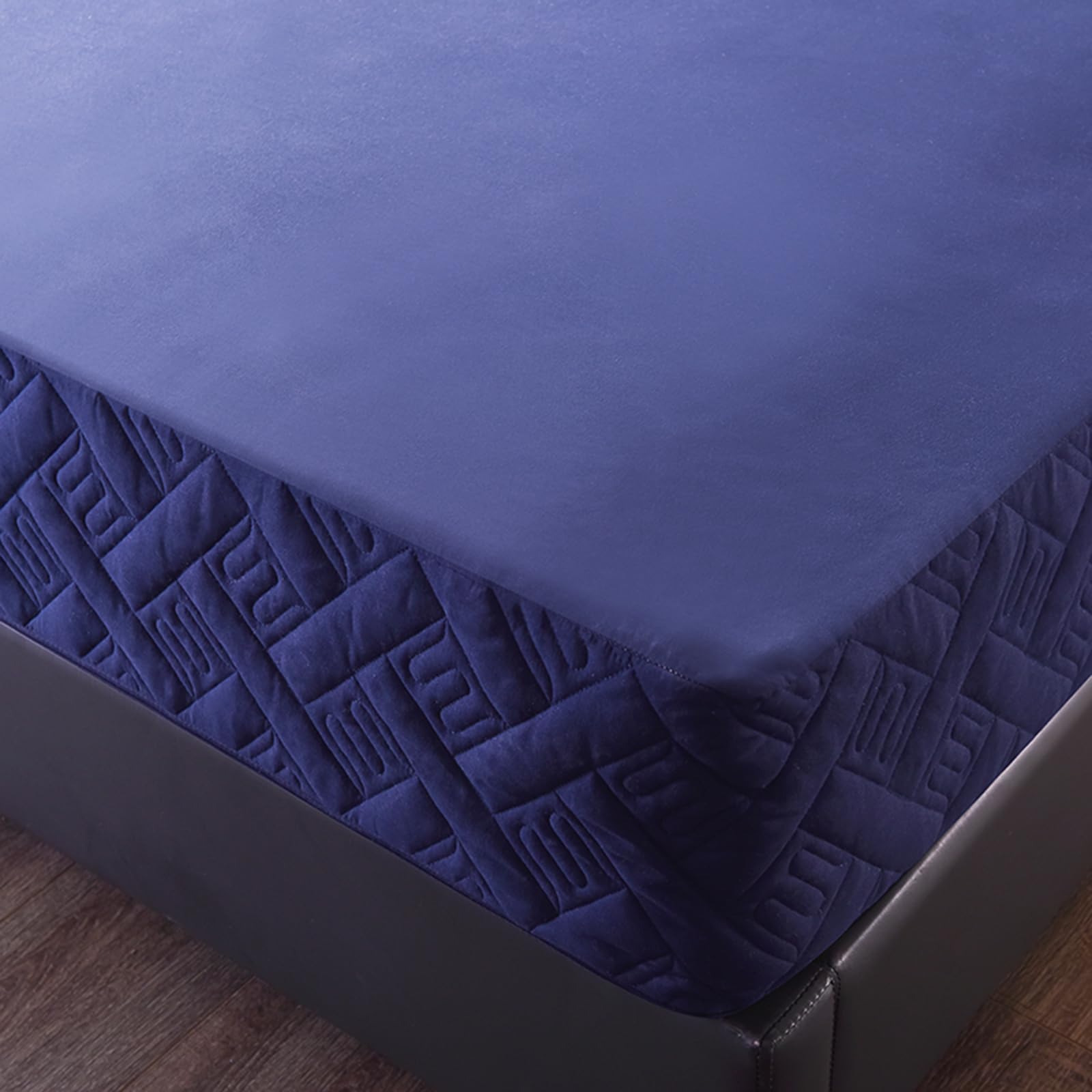 Funda Protector Colchon con Cremallera 135/140X190 Personalizable Funda para Colchon de Acolchado Funda Colchón de Microfibra Transpirable Lavable Cubrecolchón Sabanas Bajera(160x190+22cm,Navy)