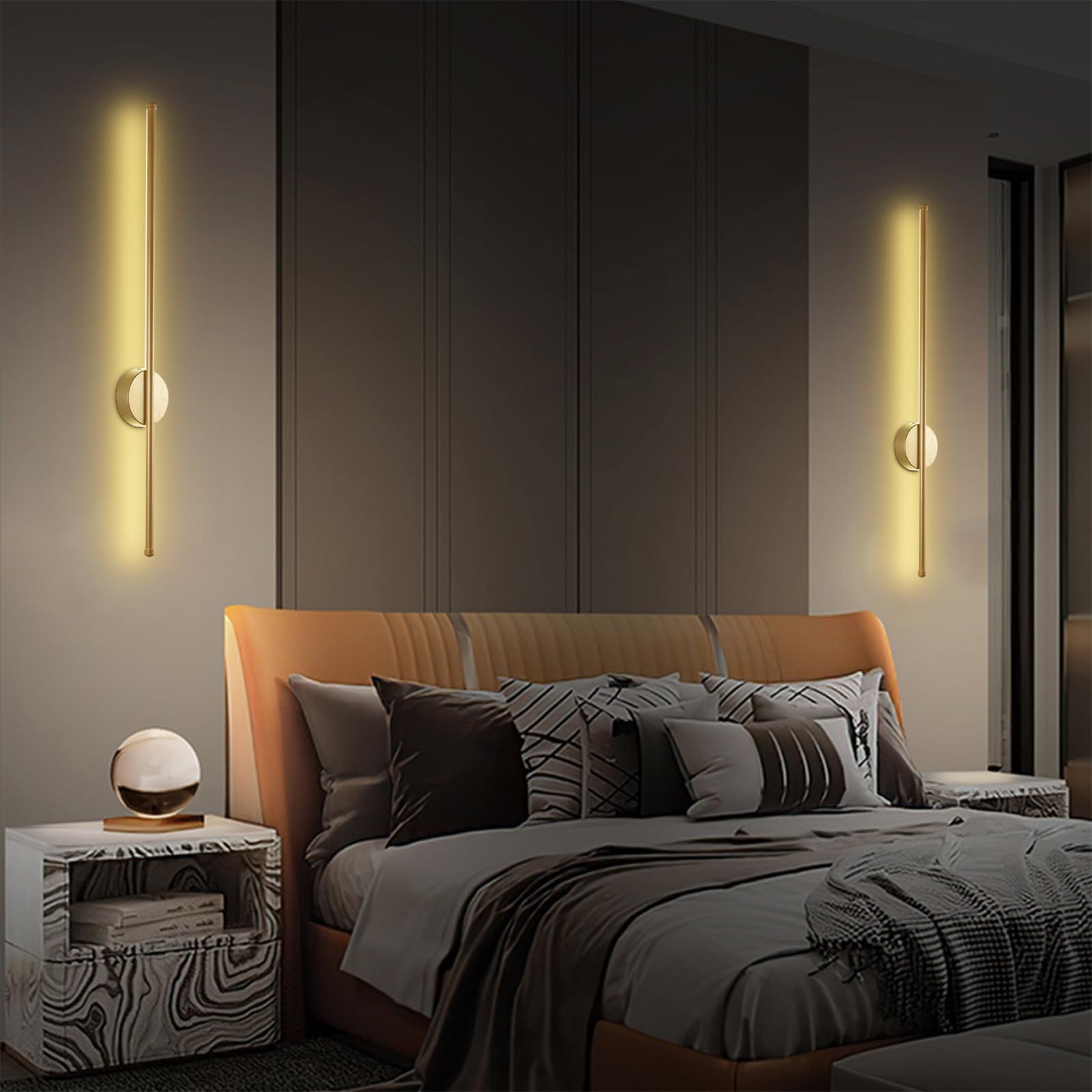 d Liniowa lampa ścienna, metalowy długi pasek lampa ścienna z akrylowym kloszem, nowoczesny kinkiet ścienny LED, nastrojowe lampy nocne, ultracienkie dekoracyjne oświetlenie ścienne lampy do salonu