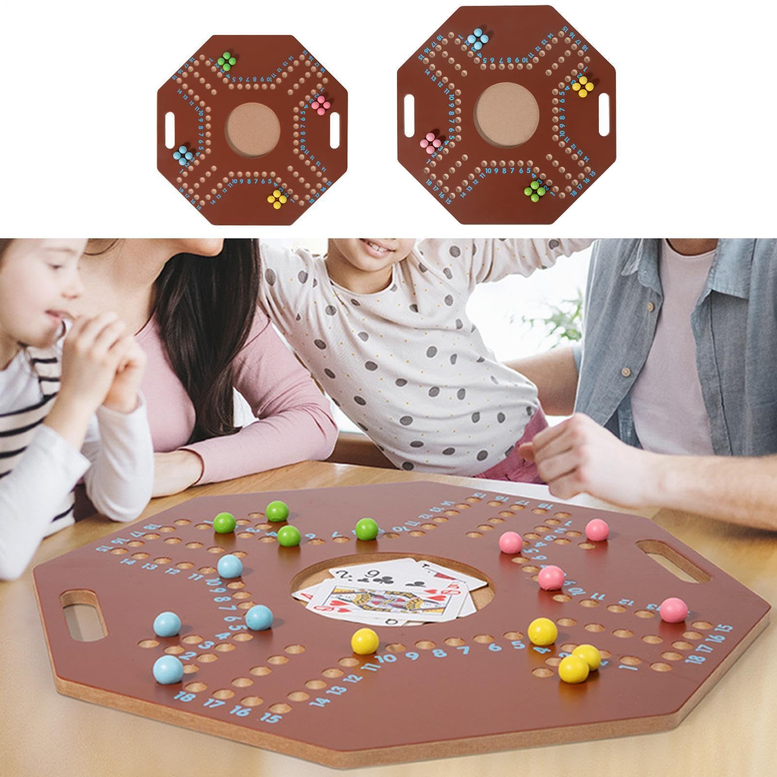 Juego De Mesa Manćała - Madera, Juegos De Cuentas De Tablero De Clavijas, Juego De Juegos De Mesa Jackaroo Multijugador | Entretenimiento Familiar Jue Go De Estrategia Estilo Pinball para Estudiantes