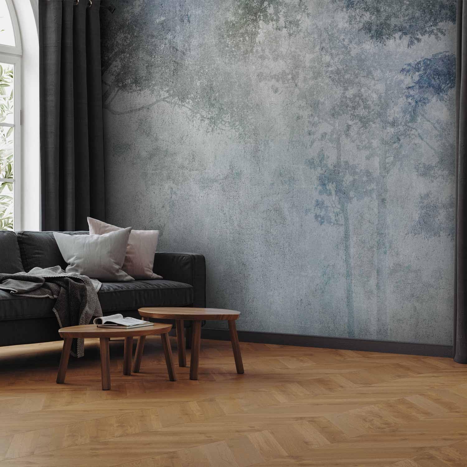 murando Fotomurales Autoadhesivo Bosque 392x280 cm Papel Pintado Decoración | Pared Murales Pegatina decorativos adhesivos moderna de Diseno Fotográfico Arbol Naturaleza Paisaje Gris