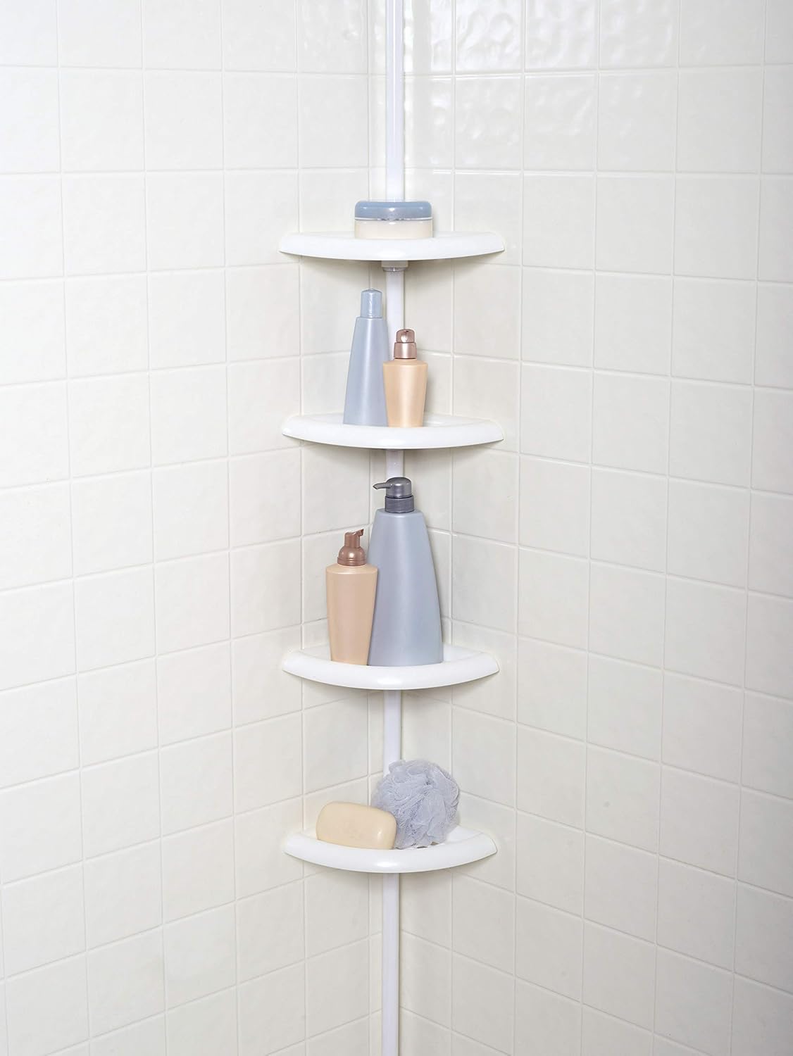 Mainstays 4tier Tub and Shower Tension Pole Caddy, White Amazon.ca