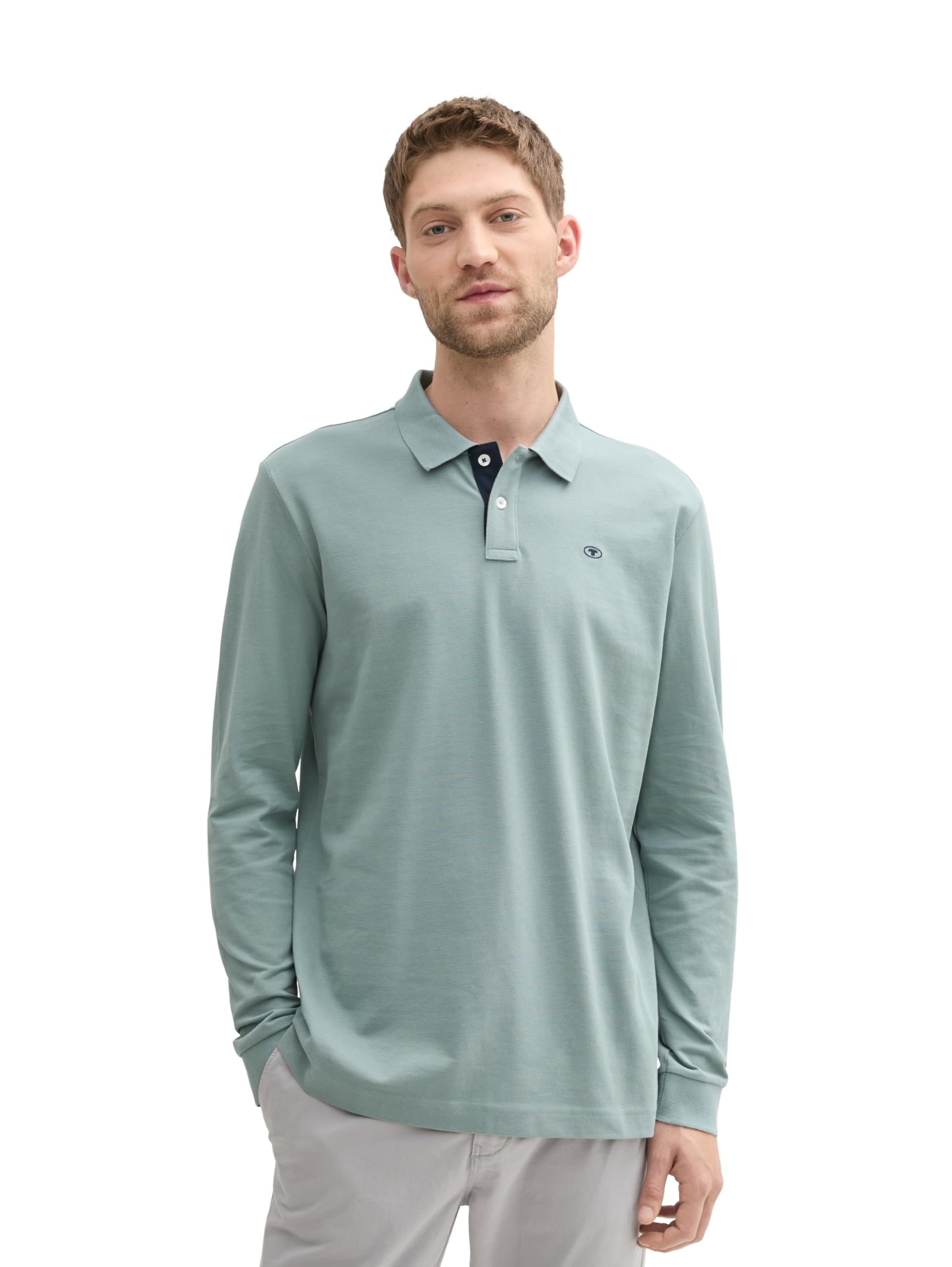 Tom Tailor Herren Longsleeve Basic Piqué Poloshirt