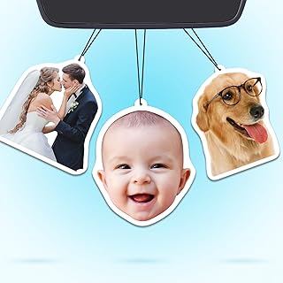 Custom Air Fresheners with Picture - Personalized Double Sided Photo Air Freshener, Customized Air Freshener for Car Wardrobe Bathroom Hanging Ornaments (A5-Irregular Shape)