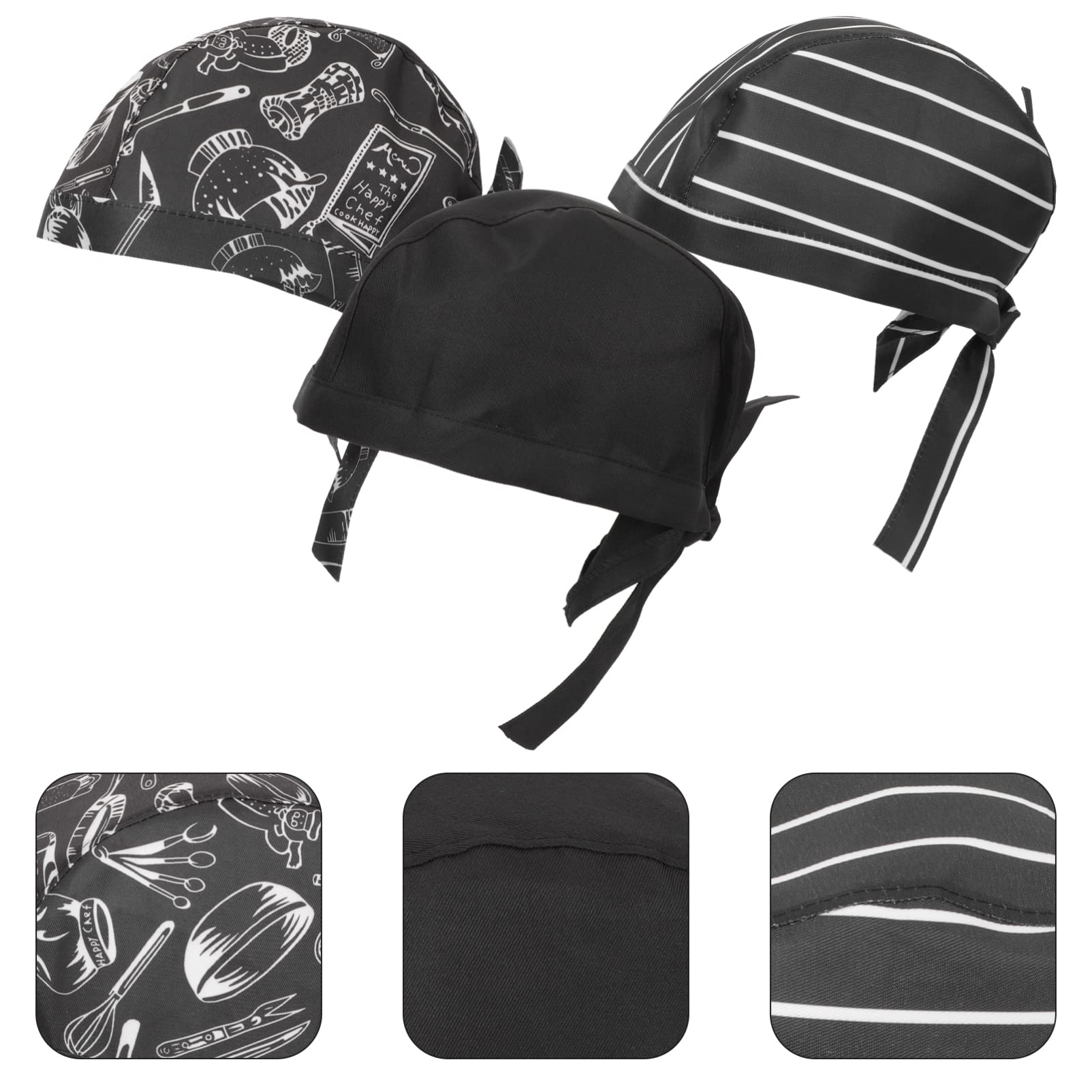 6 Gorros de Chef Mantienen el Cabello Recogido Transpirables Ajustables de Algodón Unisex y Cómodos para Cocina y Hoteles para Hombres y Mujeres