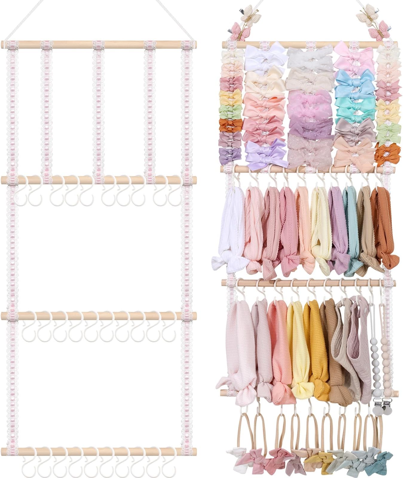 POVETIRE Headband Holder Hair Bows Organizer for Girls Baby Nursery Decor