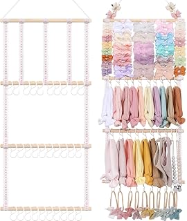 POVETIRE Headband Holder Hair Bows Organizer for Girls, Baby Headbands Hair Accessories Organizer Storage Wall Hanging Decor for Toddler Girls Room