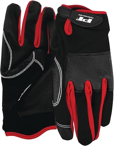 Performance Tool W89005 Alta destreza, excelente agarre, ideal para trabajar en automóviles y trabajos al aire libre  Guantes de mecánica - M, rojo