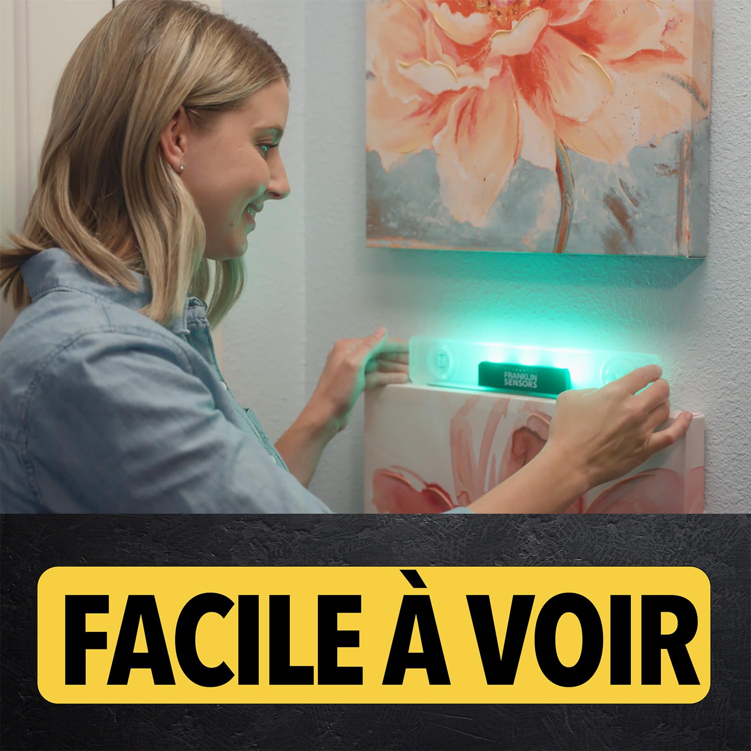 Franklin Sensors Niveau lumineux, devient vert quand de niveau, numérique/électronique, niveau torpille magnétique de 30,5 cm, outil de nivellement vertical et horizontal avec 2 fioles à bulles