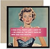 Funny Birthday Card for Female Best Friend - '9pm and snacks' Old Age Joke for Her - Humorous Bday gifts for Mum Aunt Cousin Brother Sister - Whitty Design - 30th 40th - Blank Inside