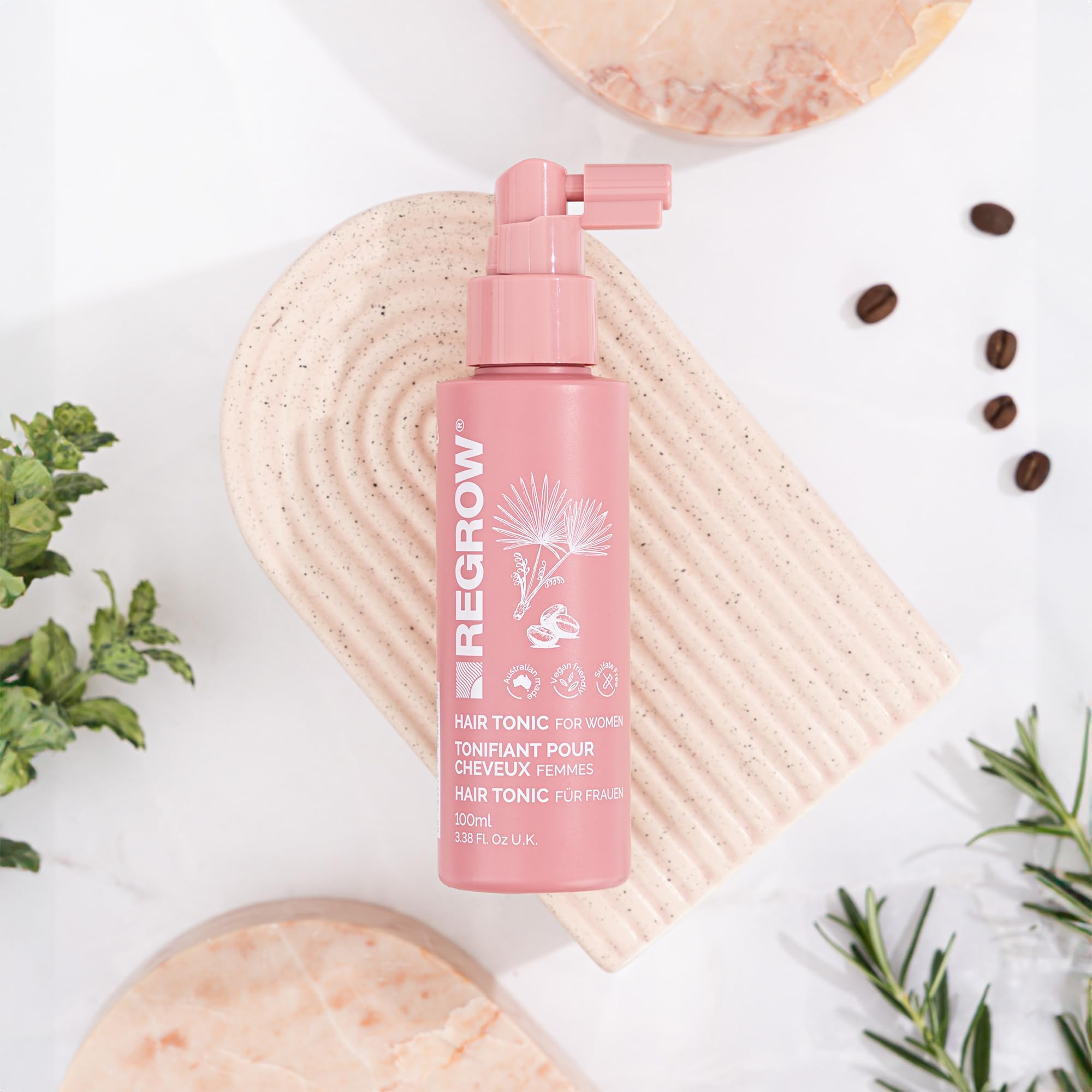 Haarwasser für Frauen – Für dickeres, kräftigeres Haar, revitalisiert und pflegt die Kopfhaut mit Koffein, Biotin und Niacinamid, hilft gegen Haarausfall, 100 ml