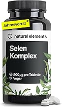 Selenium Complex - 365 Tablets with 200μg Each - Premium: Complex of Sodium Selenite and Selenomethionine - High Dose, Without Magnesium Stearate, Vegan and Made In Germany