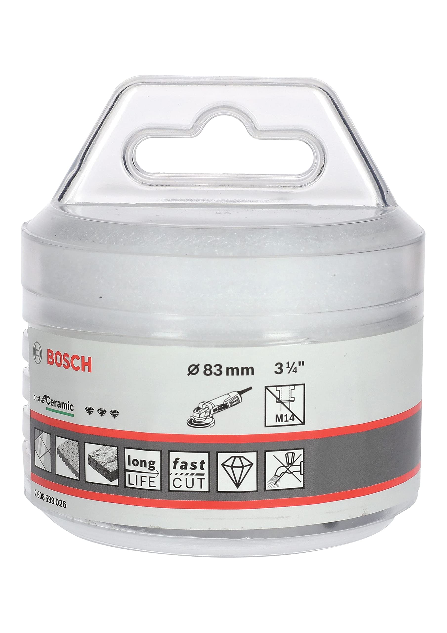 Bosch 1x PRO Multi Material Diamanttrockenbohrkronen für X-Lock und kleine Winkelschleifer (für Fliesen, Harte Fliesen, Ø 83 mm, Professional Zubehör Kleiner Winkelschleifer)