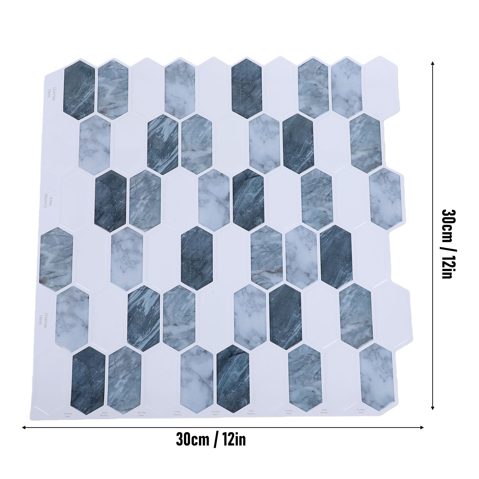 Eujgoov Samoprzylepne Płytki ścienne 3D Naklejki ścienne 12x12 Cal Wodoodporne Odklejane i Przyklejane Płytki do łazienki Kuchnia Backsplash Wystrój Mebli