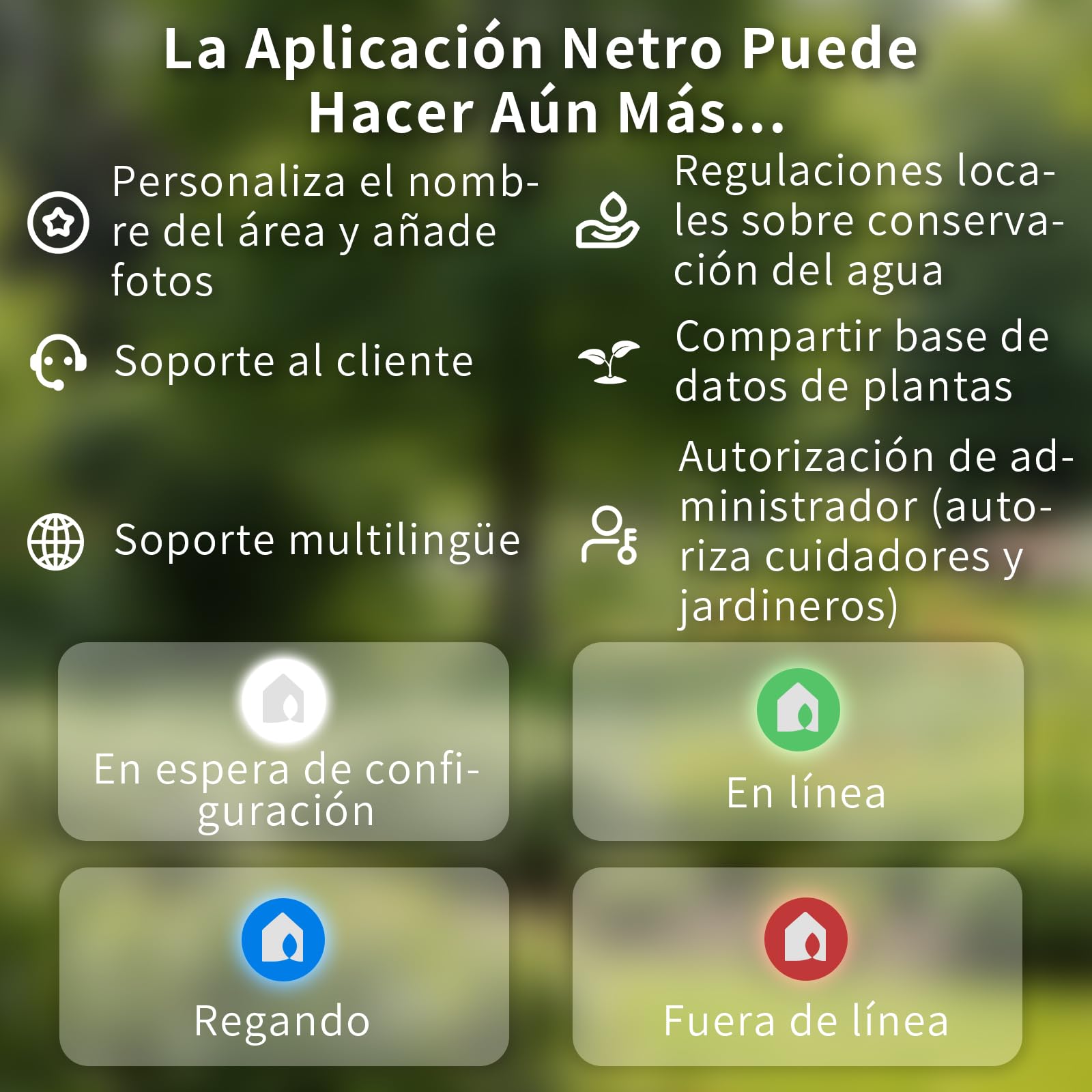 Netro Sprite 12 Zone Programador Riego WiFi Para Césped Con App, Con 24 CA | Serv Meteorol, Datos de Plantas,‌ Programa de Riego, Salto Lluvia, Riego Automático con Sensor Netro, Historial‌,Uso Interior