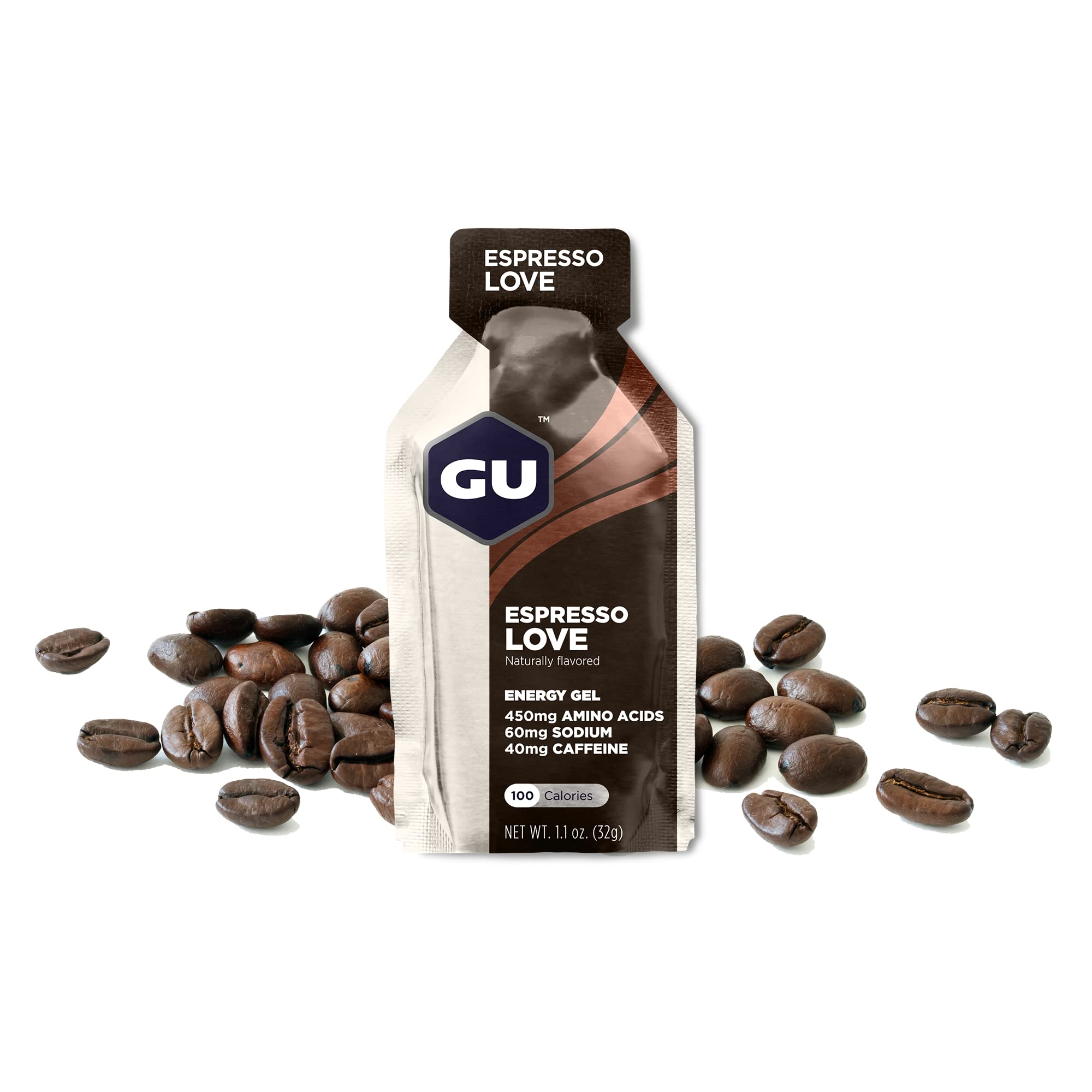 GU Energy Gel - Integratori di carboidrati digeribile e pratico per endurance - Gluetn Free - VEGAN - 24 gel da 32gr. (Espresso Love)