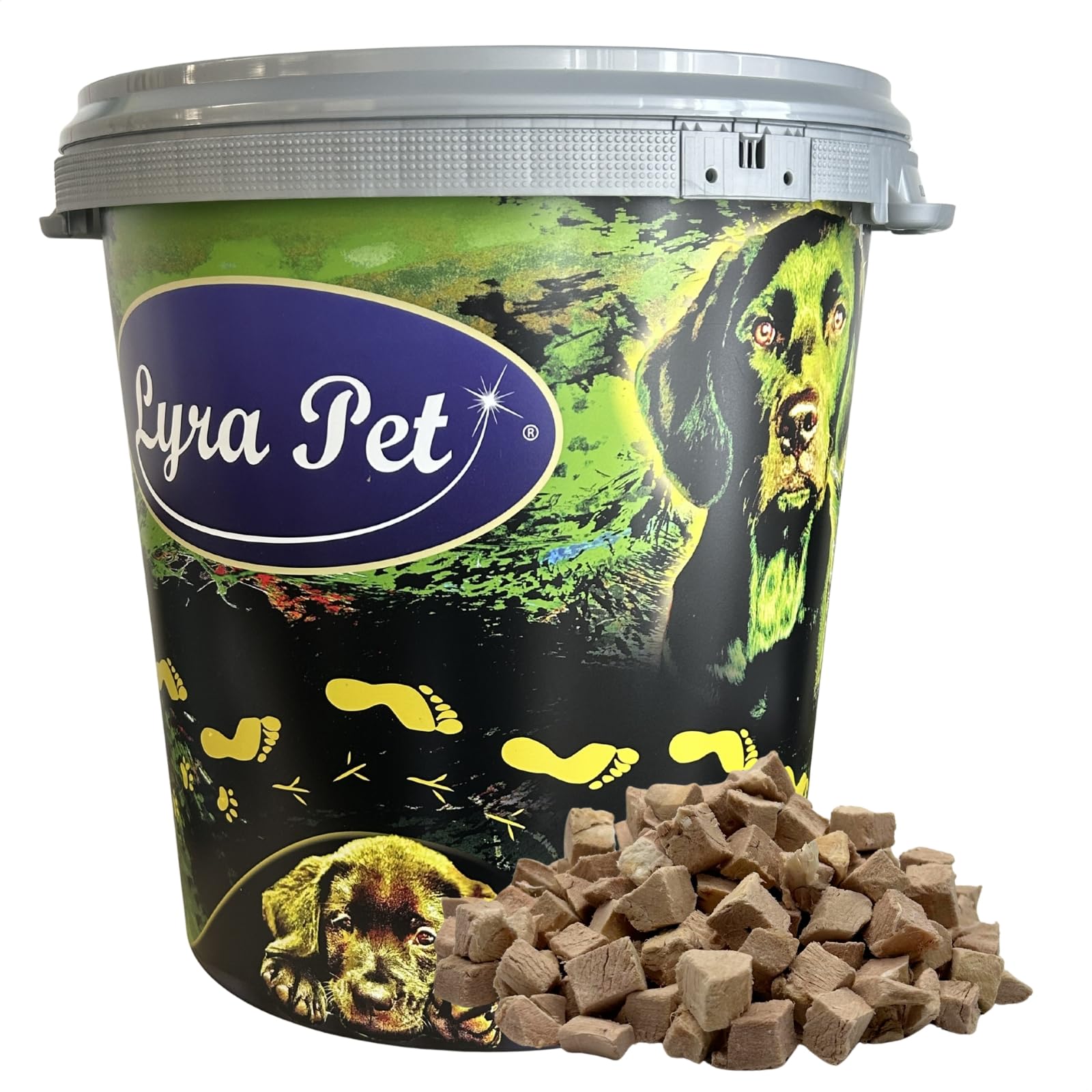 Lyra Pet® 1 kg (5x200 g) Entenbrustwürfel gefriergetrocknet + 30 L Tonne