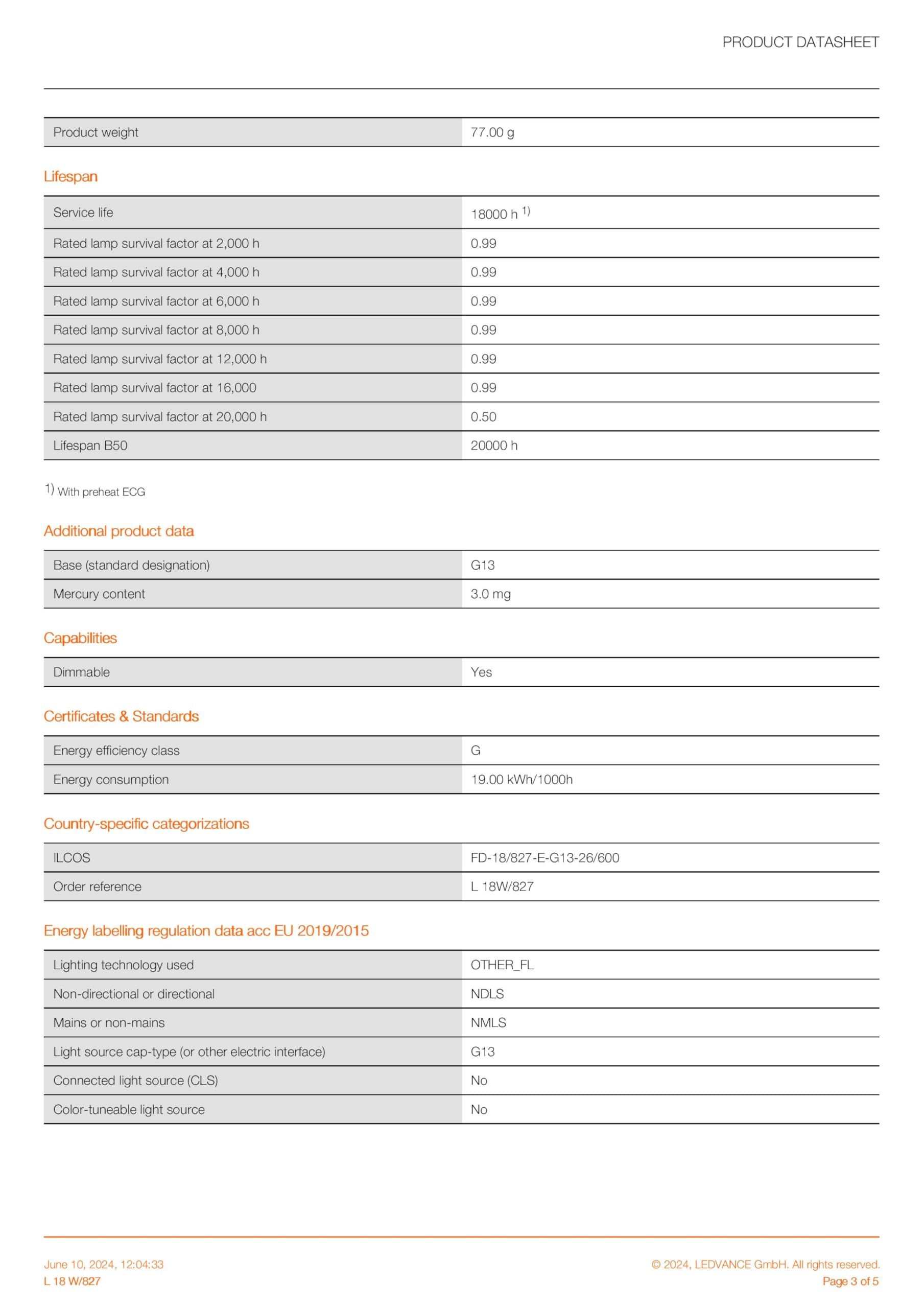 Osram,Osram 827 lineari lampadine fluorescenti 18 Watt Confezione da 10