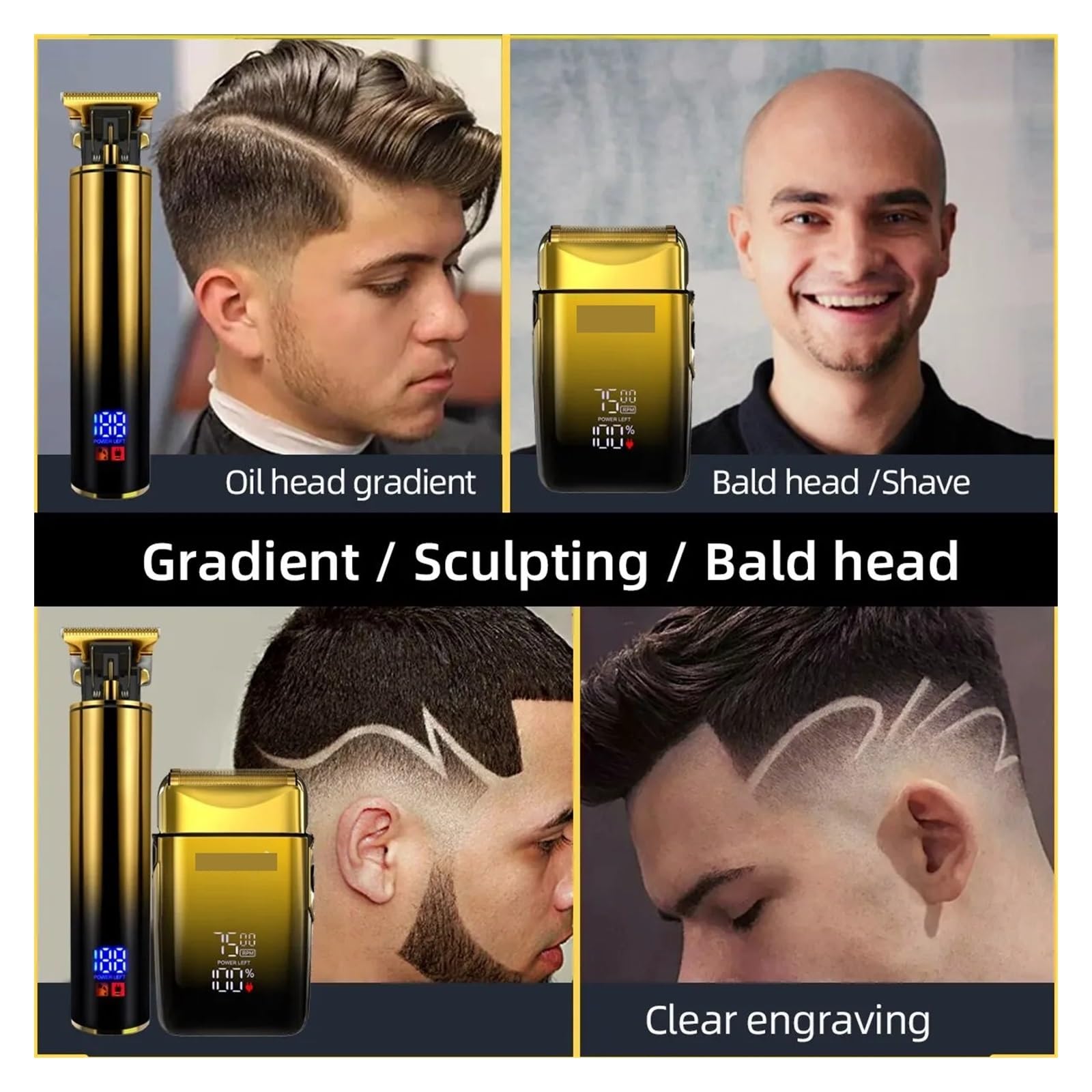 Rasierer Trimmer 2-in-1 Haarschneider & Herren-Folienrasierer Elektrischer Rasierer Barber Haarschnitt-Kit Herren Bartschneider