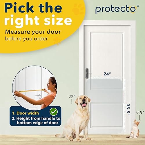 Miniatura 2 de PROTECTO Protector de puerta contra arañazos del perro protector antiarañazos para muebles ventana pared protector de garra transparente y