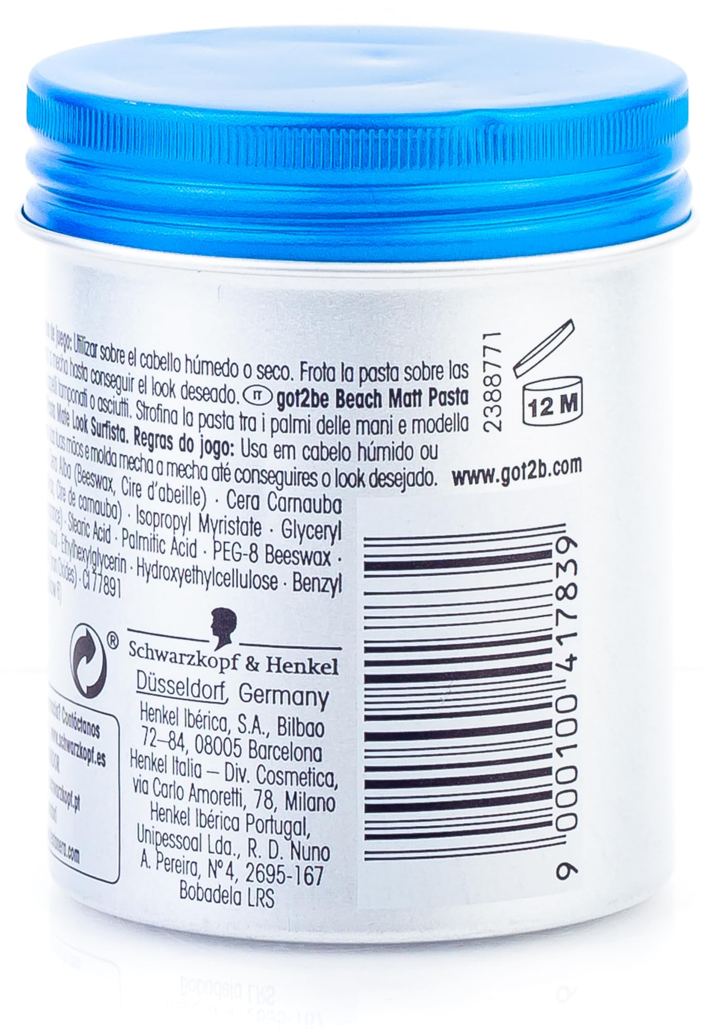 Schwarzkopf Got2b Beach Matt Surfer Look Matt Paste, Pack of 6