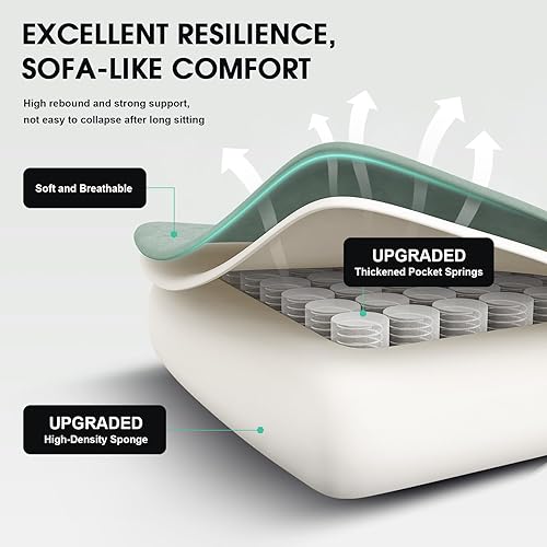 Miniatura 3 de Silla para videojuegos, silla de computadora de tela Tech con masaje, silla de oficina con cojín ensanchado de resorte, silla ergonómica de respaldo