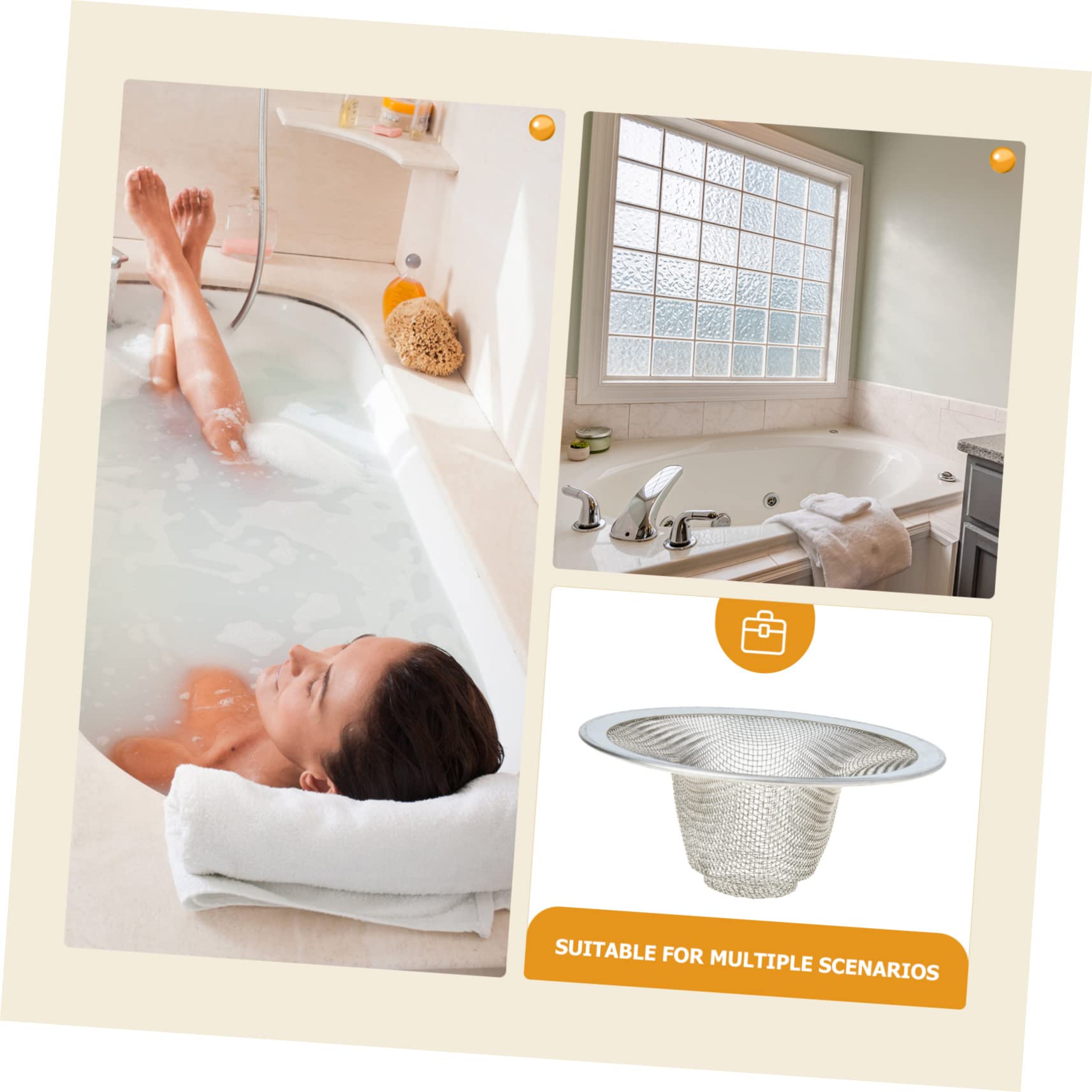 NUOBESTY 3 Sätze Haarsieb Für Badewanne Multifunktionaler Abflussfilter Rostfreiem Stahl Teiliges Langlebig Und Einfach Zu Reinigen Verhindert Verstopfungen Und Hält Haare 4 Stück * 3