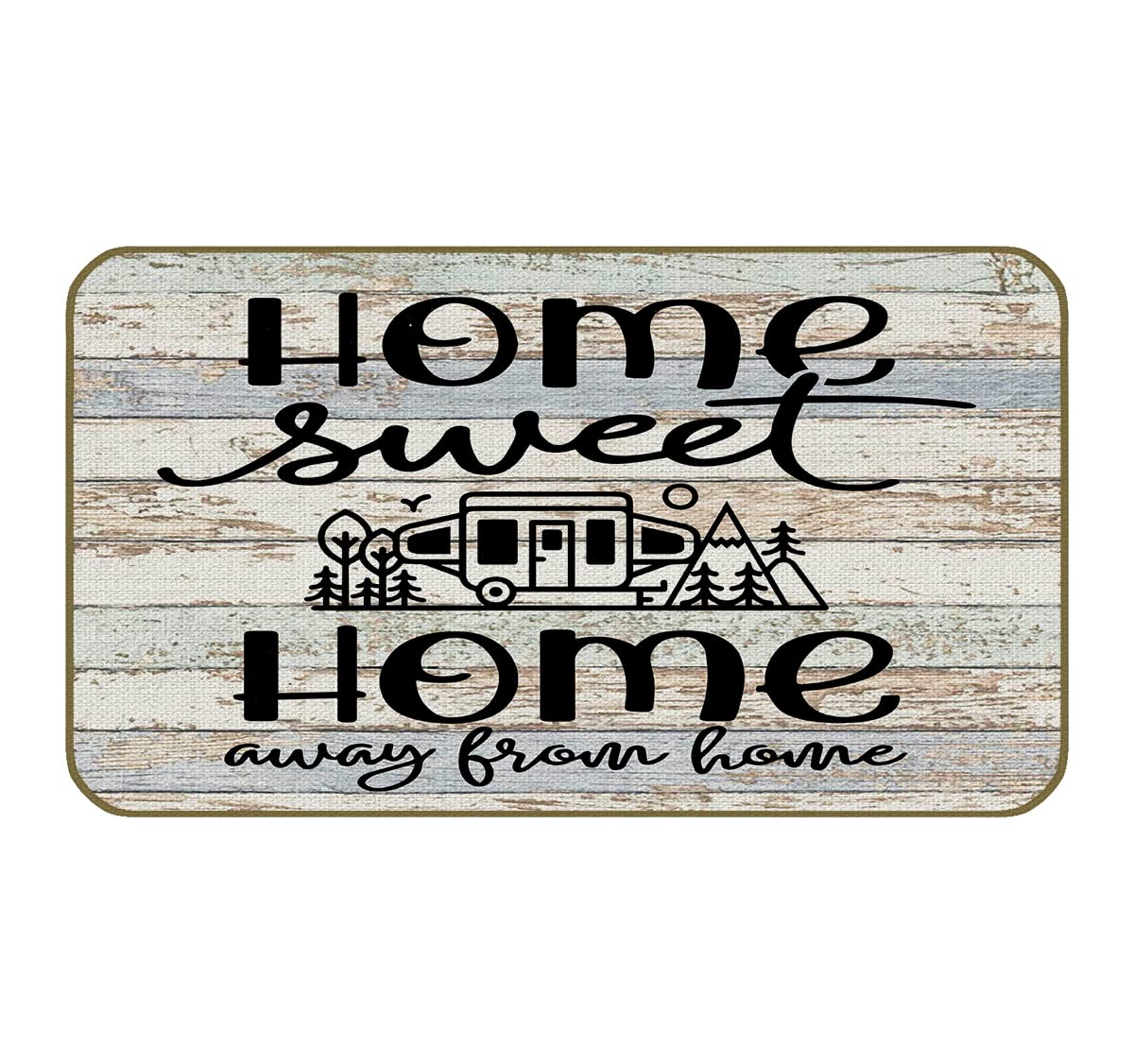 UINHMOP 17''×30''Home Sweet Home Away from Home Decorative Doormat,Funny Camping Floor Mats, Farmhouse Decor for Home Front Door Porch Outdoor Indoor