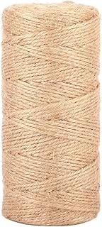 100m Jute Twine, Natural Jute Twine String for Crafts Gift Twine, Brown String Twine for Gardening Twine String for Gift Wrapping, Durable String for DIY Crafts