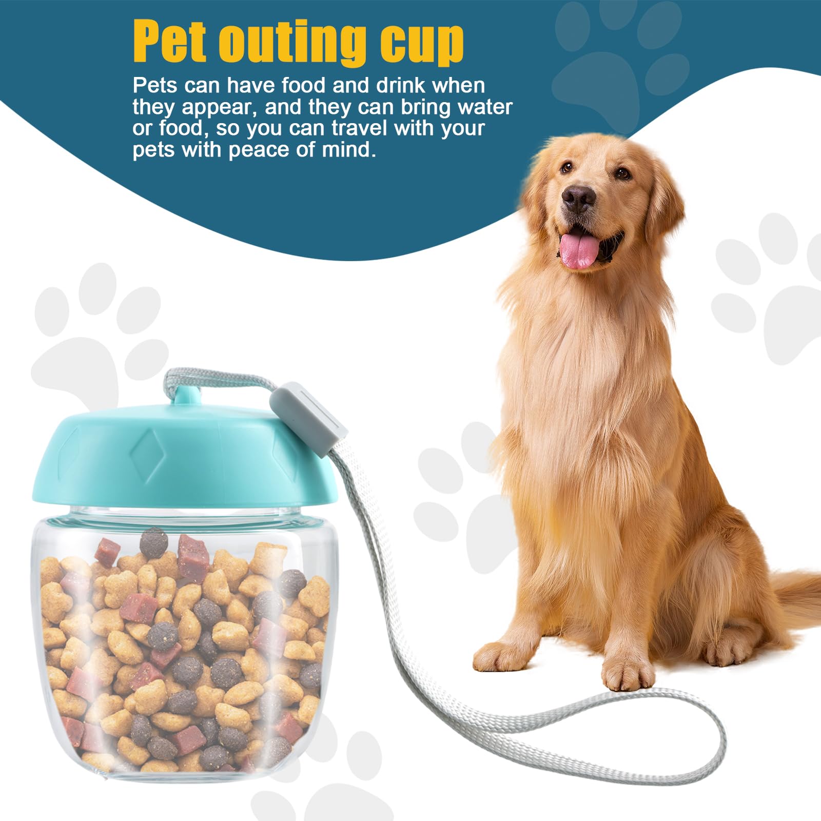 Borraccia Per Cani Portatile 550ml | Distributore Acqua Antigoccia Con Cordino - Rosa - Foto 8