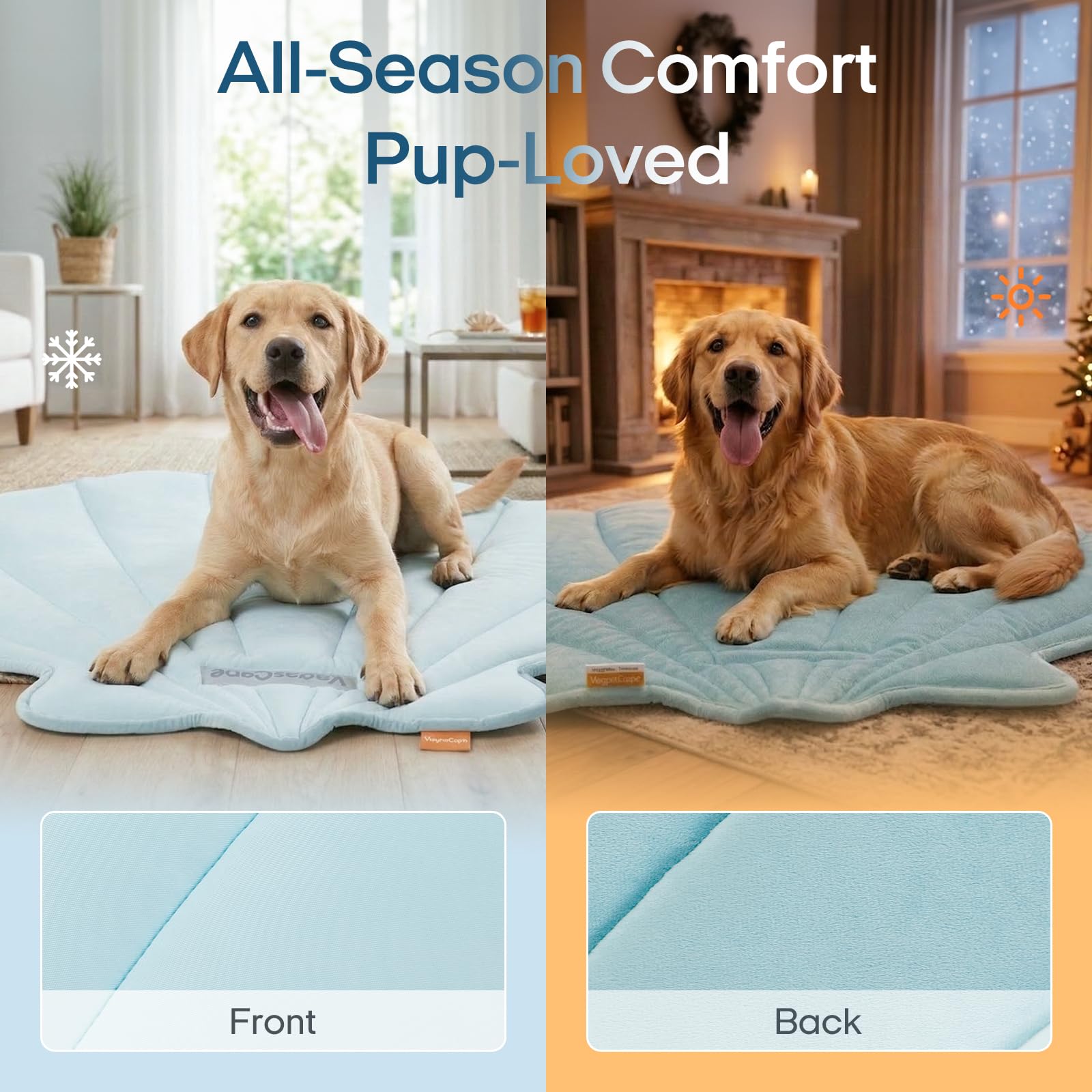 Vagascape Alfombrilla de refrigeración para Perros, con Forma de Hoja Grande, Lavable, Antideslizante, Almohadilla de Verano para Perros y Gatos, Ligera