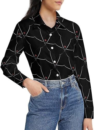 Physics Science Women's Long Sleeve Button Down Shirts Casual Blouse Shirt Work Tops