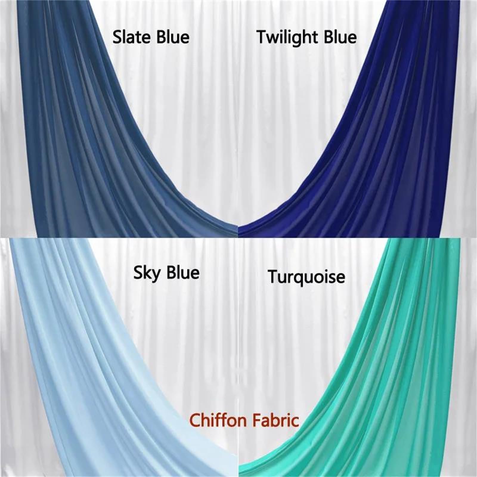 Tela de gasa plisada con perlas, Tela de gasa poliéster Multicolor, 150cm, costura vestidos, cortinas, bricolaje, varios tamaños(Blue,3Yards)