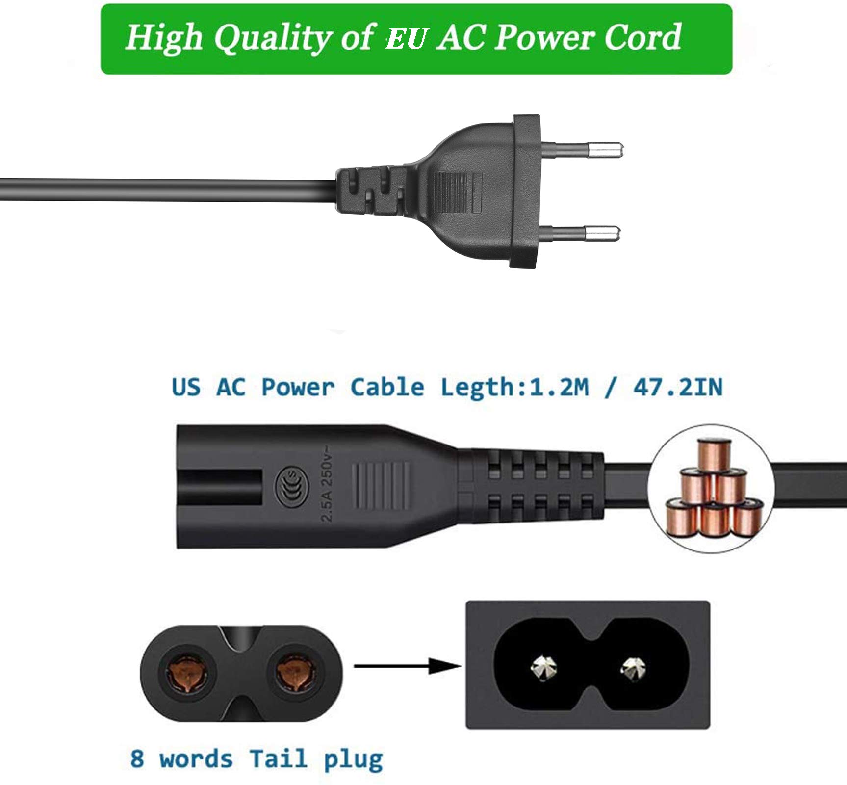 ACK-E18 Alimentatore CA fornito DR-E18 Kit caricatore accoppiatore CC per fotocamere Canon EOS Rebel T6i T6s T7i T8i SL2 750D 760D 850D 77D 200D 250D Kiss X8i X9i X10i 8000D 9000D RP fotocamere